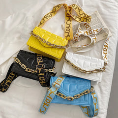 Green Clutch Tote Bag Soft Pu Leather Chain Shoulder Bag