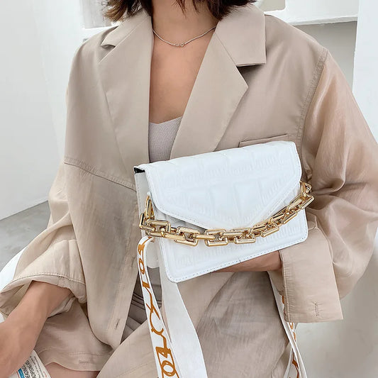 Green Clutch Tote Bag Soft Pu Leather Chain Shoulder Bag
