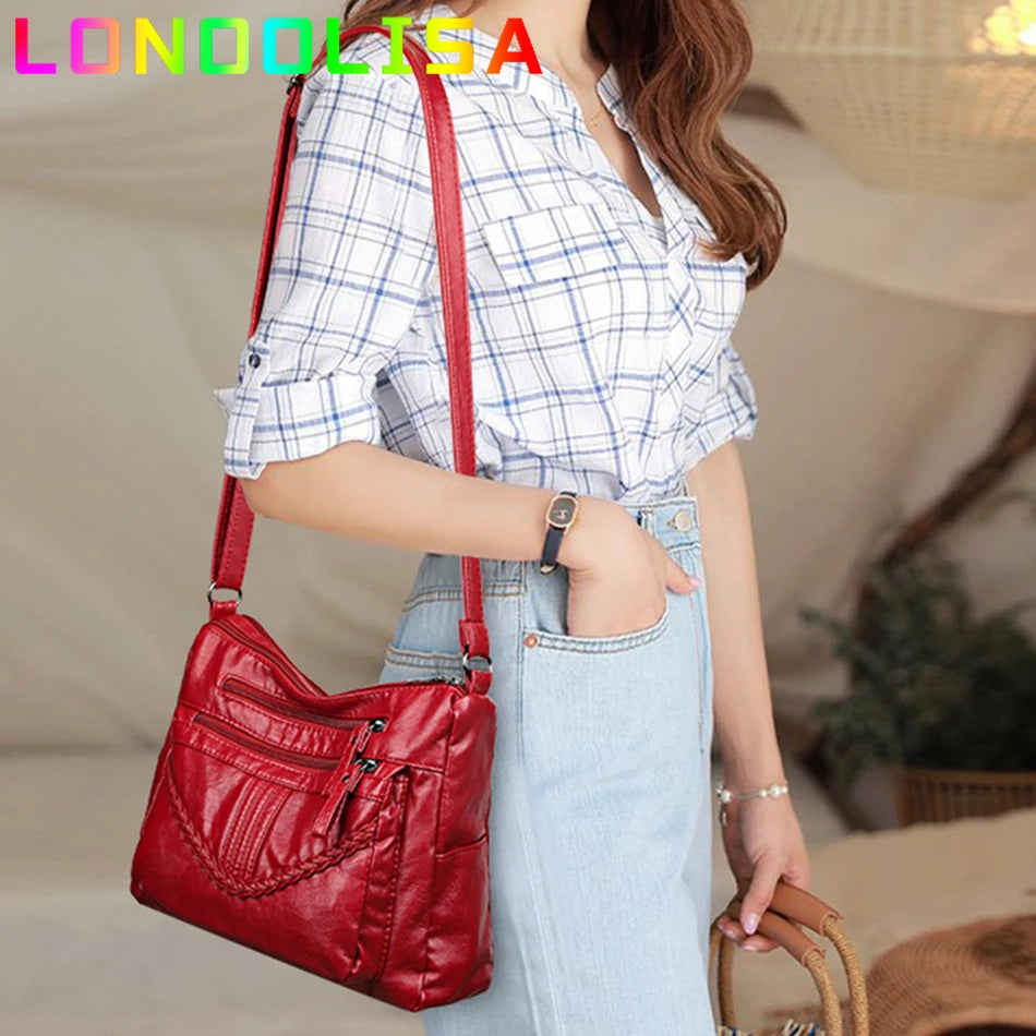 Soft PU Leather Purses Handbags Women Messenger Bag Crossbody