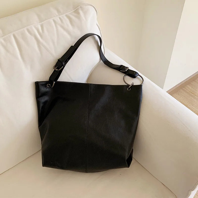 Soft Pu Leather Women Shoulder Bag Large Capacity Female Tote Style