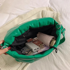Soft PU Leather Women Shoulder Bags Big Space Solid Ladies Messenger Bag