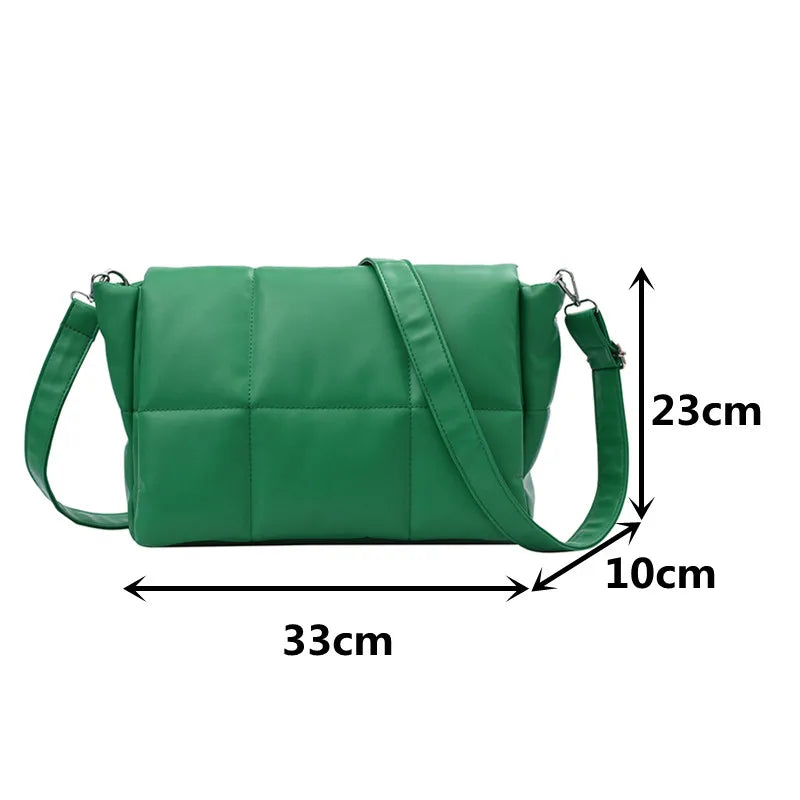 Soft PU Leather Women Shoulder Bags Big Space Solid Ladies Messenger Bag