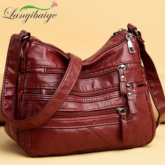 Soft Retro Shoulder Bag Messenger Bag Female Travel Handbag