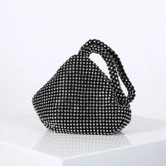 Rhinestones Hobos Handbag Small Evening Bags Clutch Zipper Pocket Purse