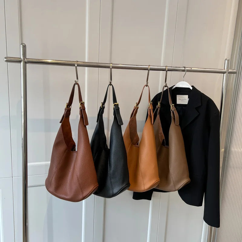 Vintage PU Leather Shoulder Bag for Women Hobo Handbag