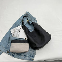Vintage PU Leather Shoulder Bag for Women Hobo Handbag