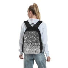 Silver Gray Glitter Backpacks Men Women Travel Bag