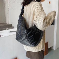 Warm PU Leather Crossbody Bag Winter Women Handbag Shoulder Bag