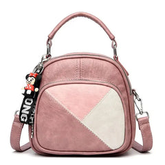 Soft Leather Backpack Splicing Large Capacity Cross-body Bag