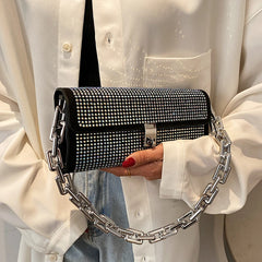 Soft Leather Bungee Bag Diamond Diagonal One-Shoulder Mobile Phone Handbag