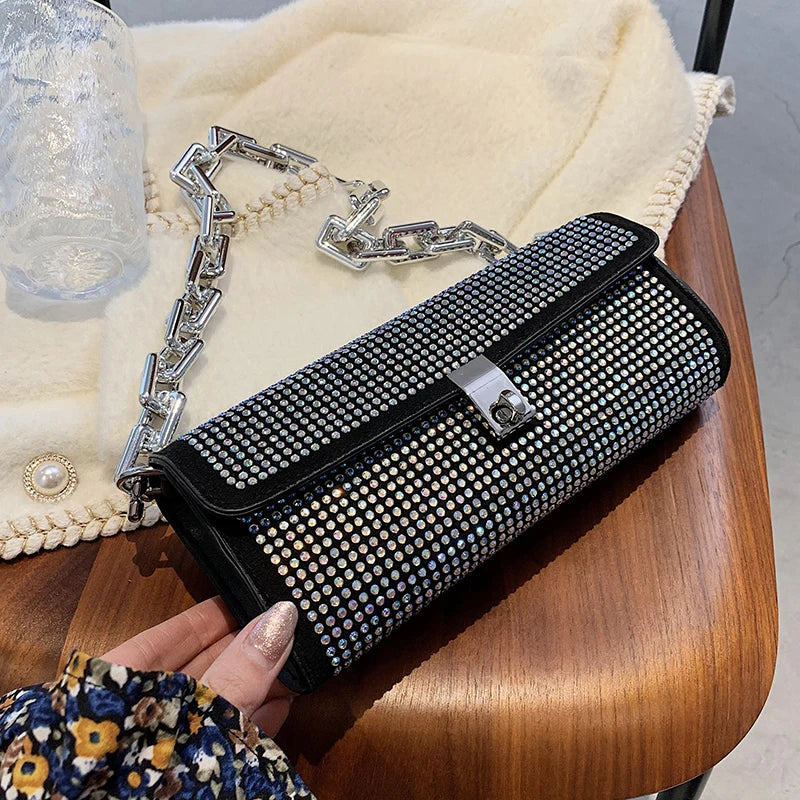 Soft Leather Bungee Bag Diamond Diagonal One-Shoulder Mobile Phone Handbag