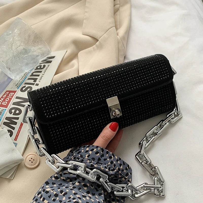 Soft Leather Bungee Bag Diamond Diagonal One-Shoulder Mobile Phone Handbag