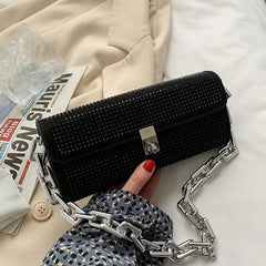 Soft Leather Bungee Bag Diamond Diagonal One-Shoulder Mobile Phone Handbag
