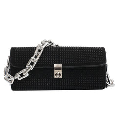 Soft Leather Bungee Bag Diamond Diagonal One-Shoulder Mobile Phone Handbag