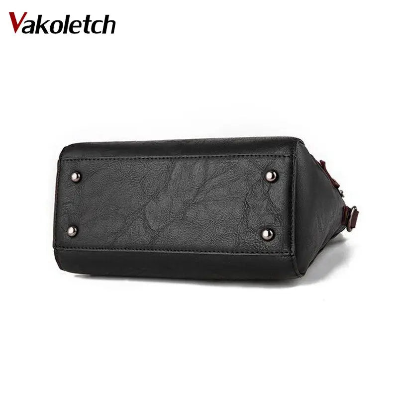 Soft PU Leather Women Shoulder Bag with Tassel Pendant