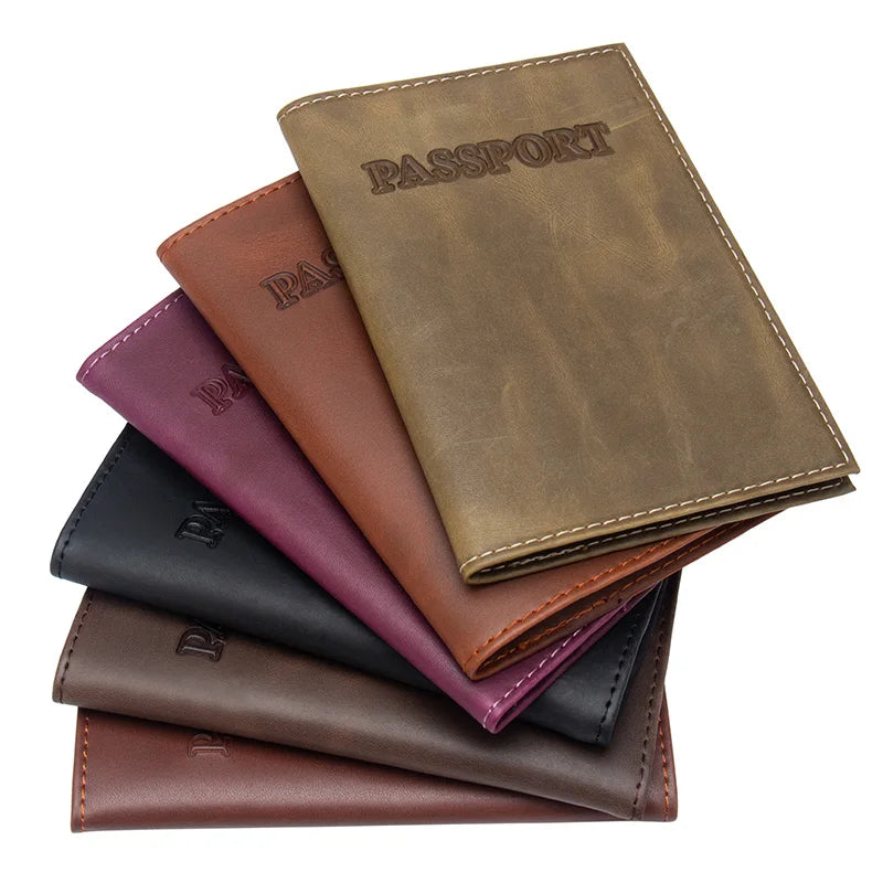 Vintage Leather Passport Cover Personalized Organizer Holder