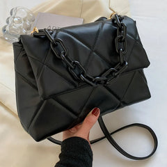 Women's PU Leather Handbag with Embroidery Thread