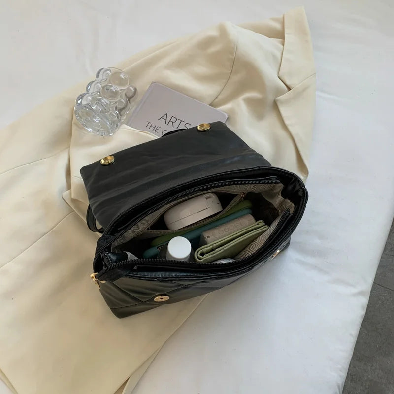 Women's PU Leather Handbag with Embroidery Thread
