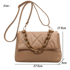 Women's PU Leather Handbag with Embroidery Thread