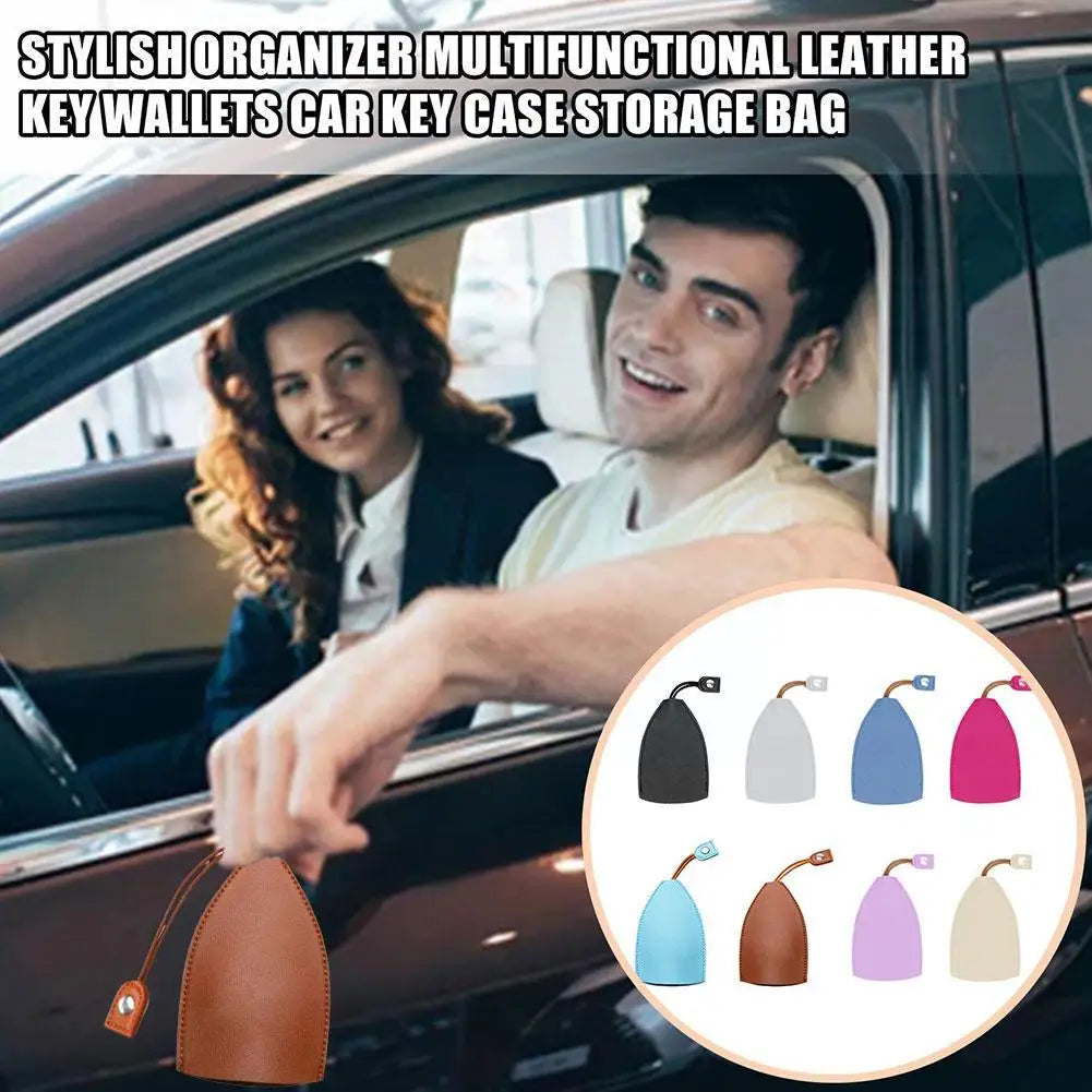 Unisex PU Leather Key Bag Car Key Holder Wallets Case Keychain Handle