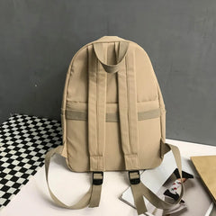 Solid Backpacks Students Brief Unisex Couples Travel Casual All-match School Bag