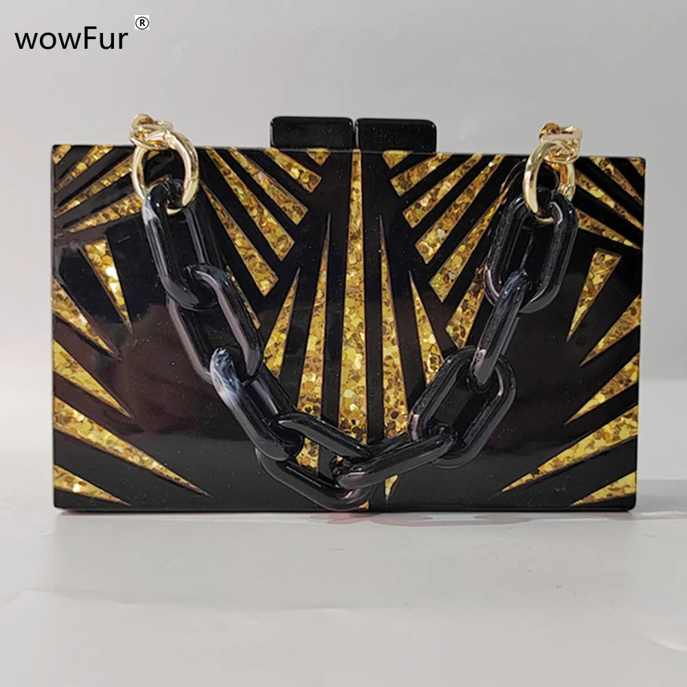 Acrylic Geometric Messenger Bag Wedding Handbag