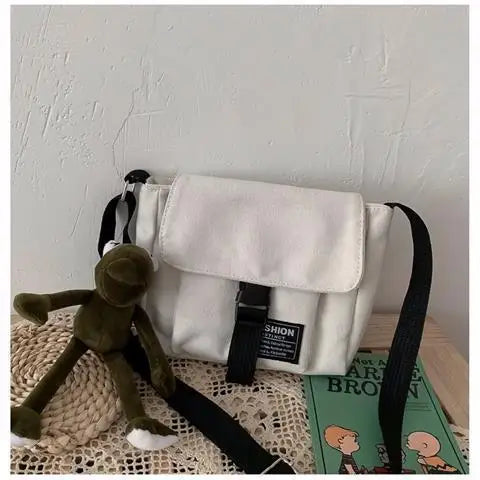 Solid Canvas Bags for Girls Cross Bag Women Messenger Bag