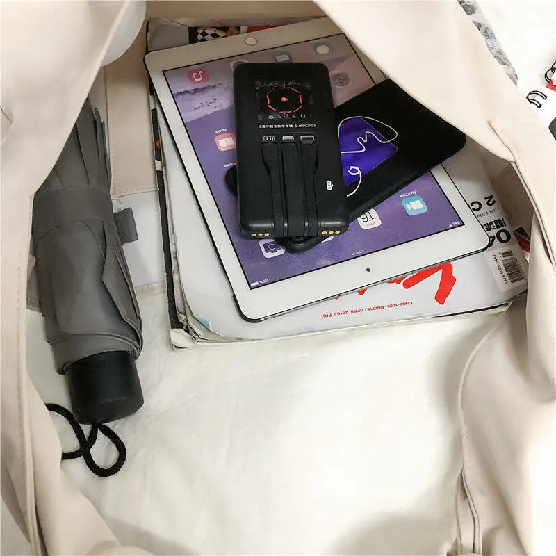 Solid Classic Shoulder Bags Women Hasp Large Capacity Nylon Bag Students