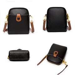 3-Layer Ladies Shoulder Bags Small Women Messenger Purse Leather Handbag