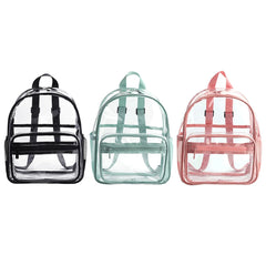 Solid PVC Backpack Large Capacity for Girls Daily Travel Shopping Bag