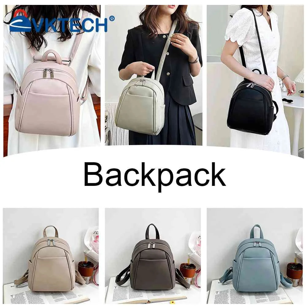 Solid Leather Backpack School Bags Soft Rucksack Mini Small Shoulder Bag