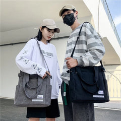 Canvas Shoulder Bag Large Capacity Men Messenger Bag Student Laptop Book Bags