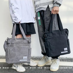 Canvas Shoulder Bag Large Capacity Men Messenger Bag Student Laptop Book Bags