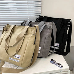 Canvas Shoulder Bag Large Capacity Men Messenger Bag Student Laptop Book Bags