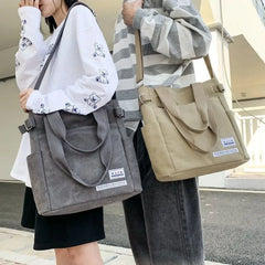 Canvas Shoulder Bag Large Capacity Men Messenger Bag Student Laptop Book Bags