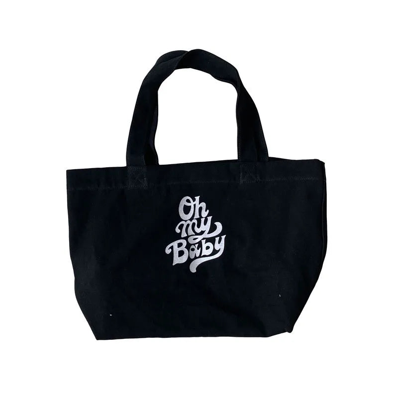 Canvas Letter Printed Large-capacity Tote Bag
