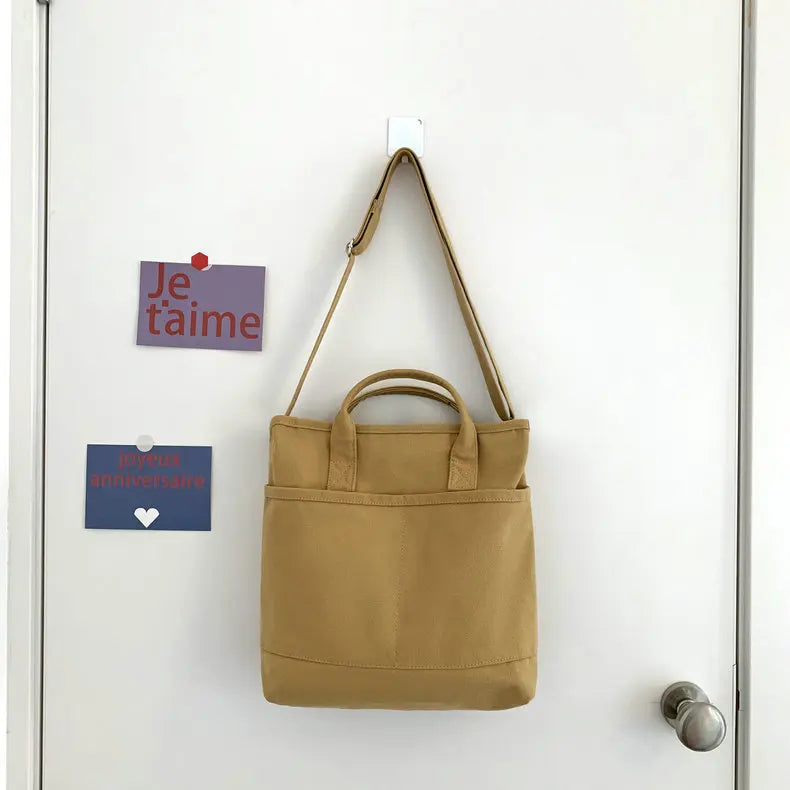 Canvas Shoulder Bag Small Square Tote Handbag Women Casual Shoulder Messenger Ba