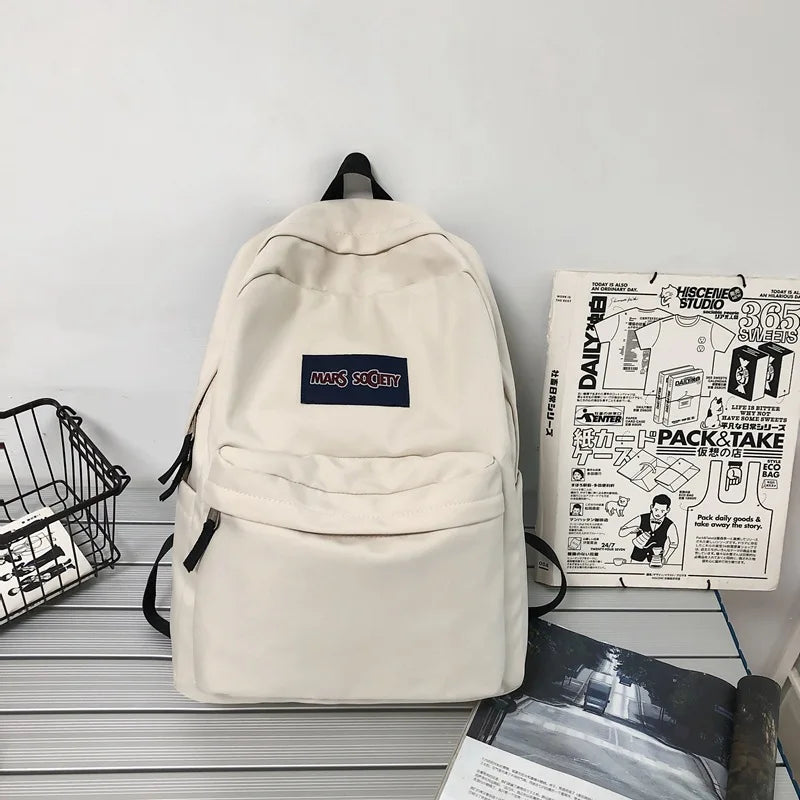 Solid Casual Waterproof Nylon Women Backpack Female Travel Bag