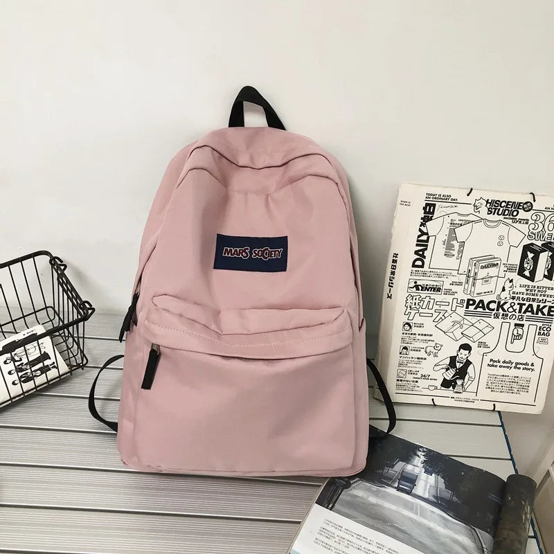 Solid Casual Waterproof Nylon Women Backpack Female Travel Bag