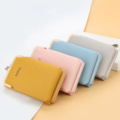 Leather Cell Phone Shoulder Bag for Women Crossbody Hand Bag Zipper Purse