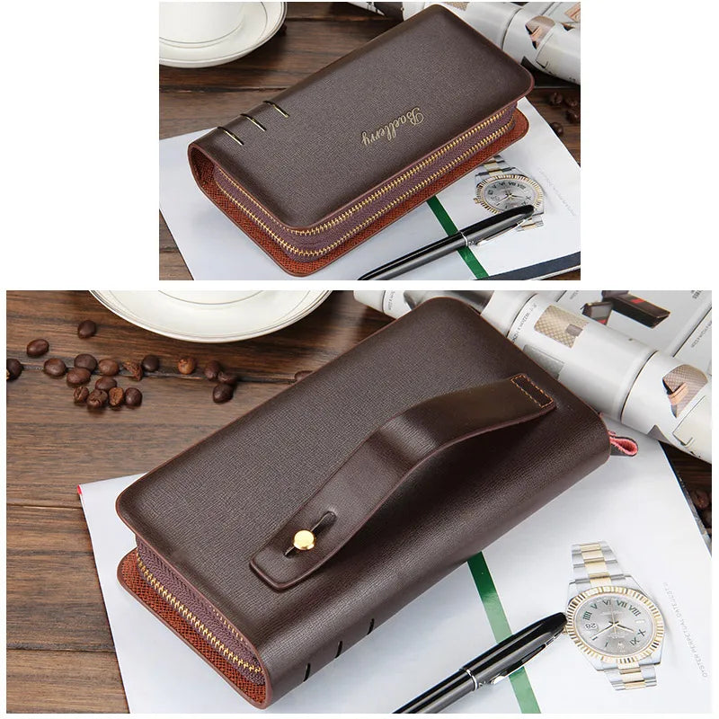 Men Clutch Bags Long Zipper Organizer Large Capacity Mobile Phone Bag