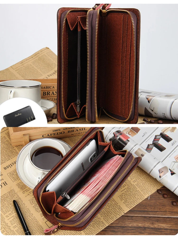 Men Clutch Bags Long Zipper Organizer Large Capacity Mobile Phone Bag