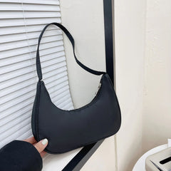 Solid Crescent Shape Shoulder Bag Women Large Casual Small Handbag