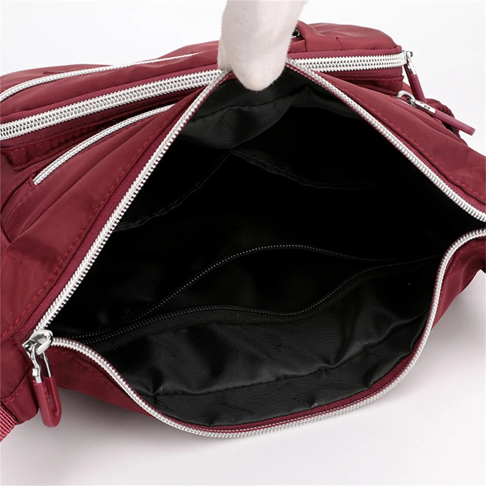 Solid Ladies Shoulder Bag High Nylon Women Messenger Bags Mobile Phone Bag