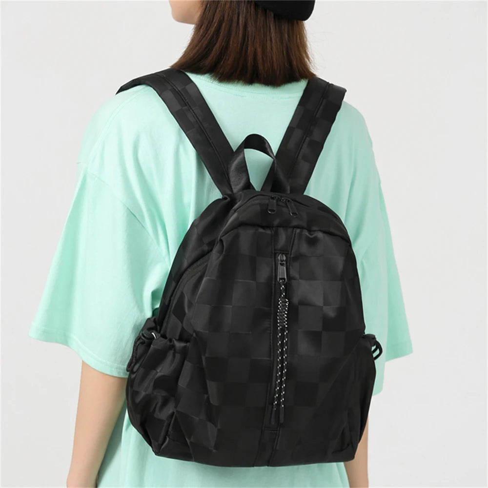 Solid High Nylon Ladies Backpack Anti Theft Backpack