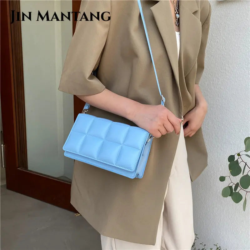 Small PU Leather Crossbody Bags for Women Solid Shoulder Handbags