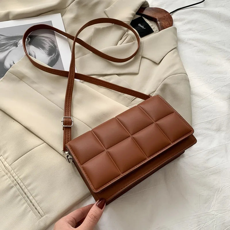 Weave Crossbody Bag Small PU Leather Shoulder Handbag