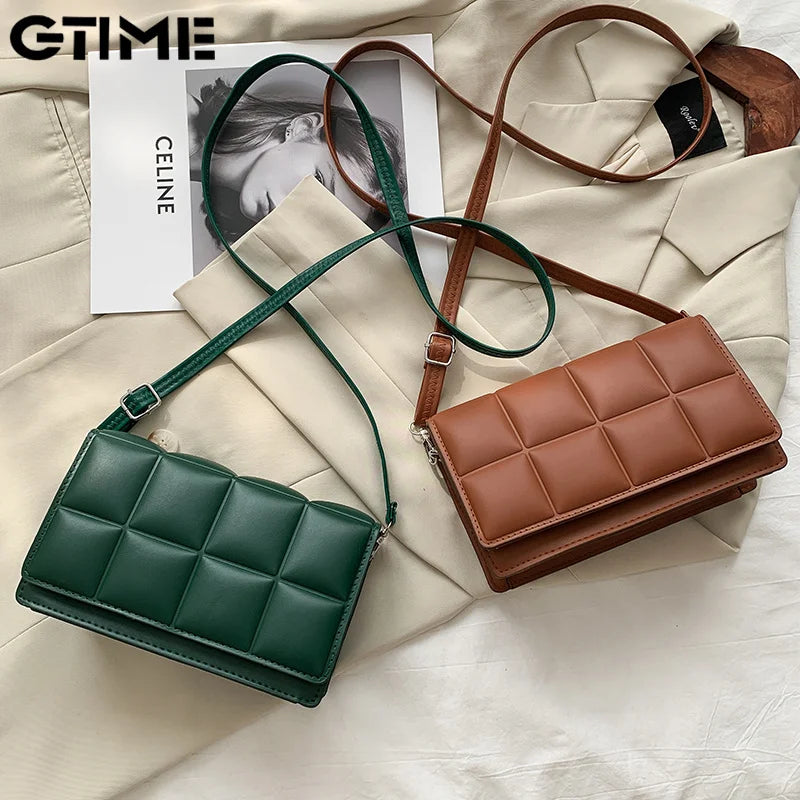Weave Crossbody Bag Small PU Leather Shoulder Handbag