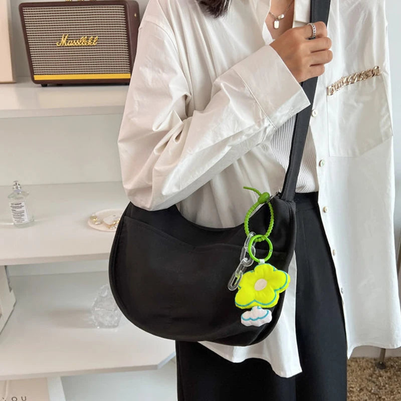 Solid Female Student Summer Shopping Messenger Shoulder Versatile Campus Schoolb