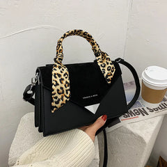 Solid Flap Purses Hasp Satchel With Scarves Small Shoulder Crossbdo